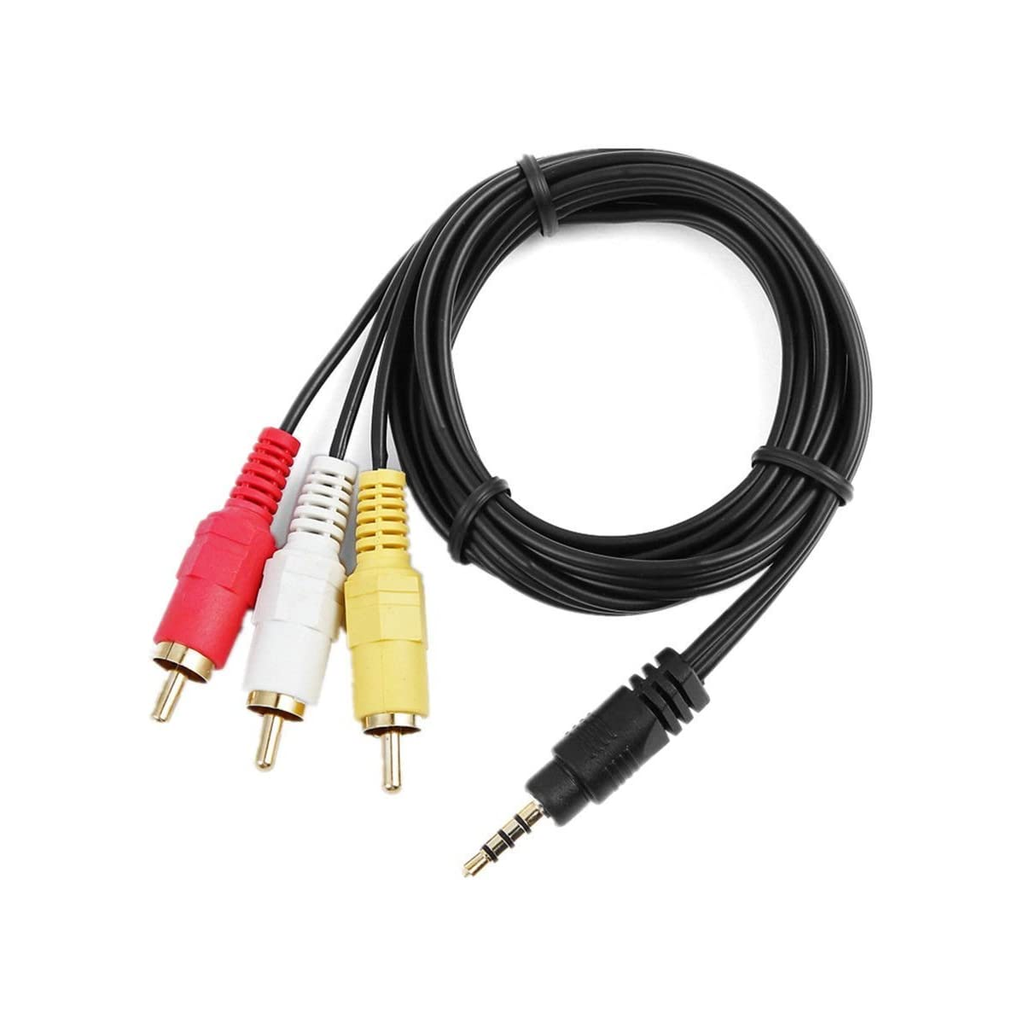 3.5MM TRRS MALE / 3X RCA MALE 5FT COMPOSITE VIDEO CABLE