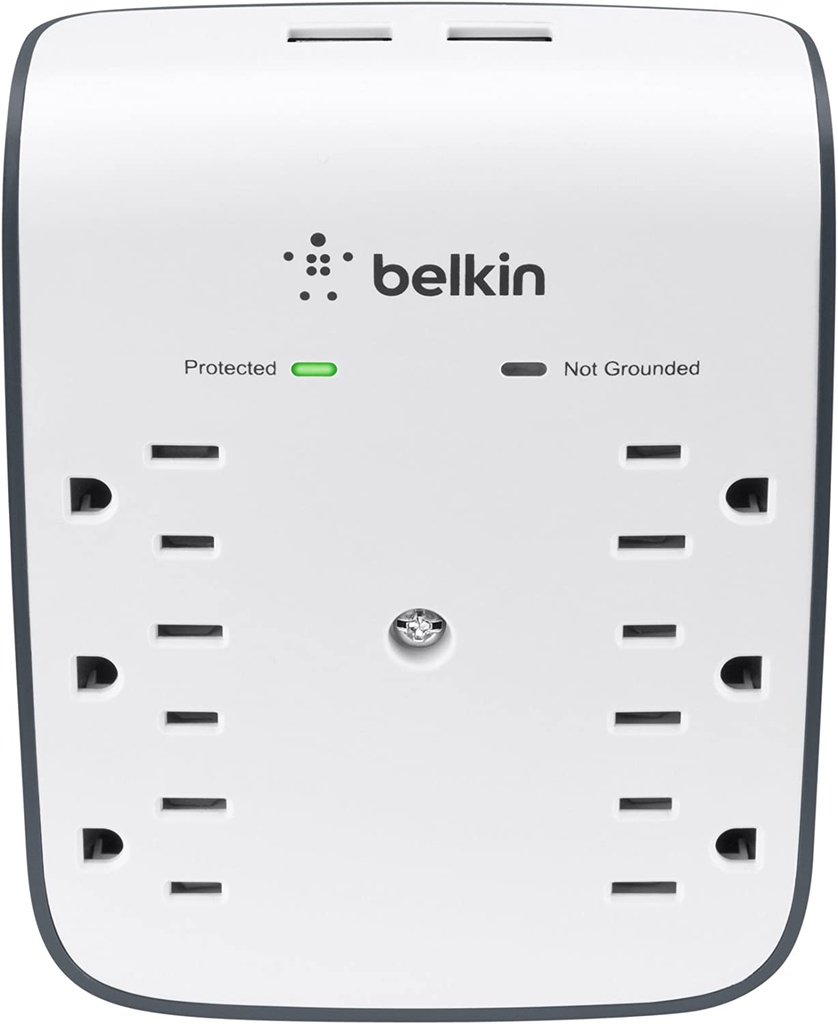 BELKIN 6 OUTLET 900J AC SURGE SUPRESSOR W 2.1A USB