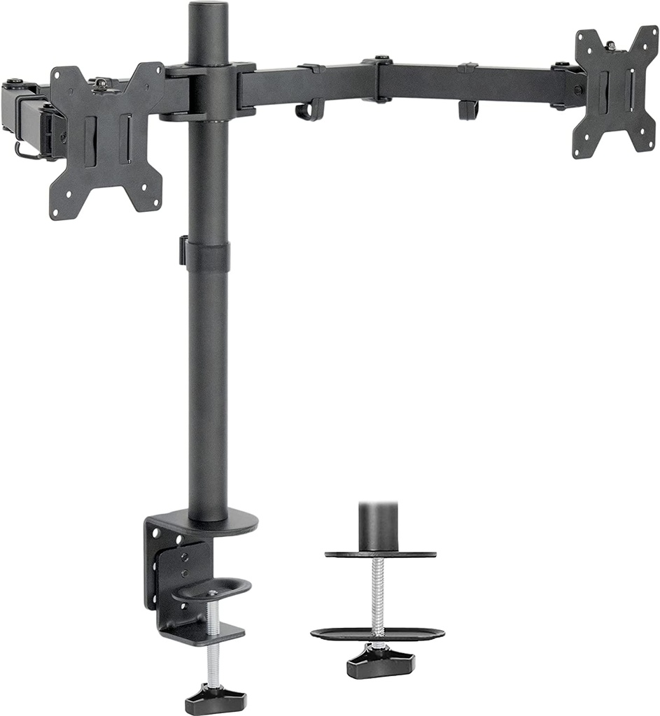 HORIZONTAL CLAMP-ON STYLE DUAL MONITOR STAND