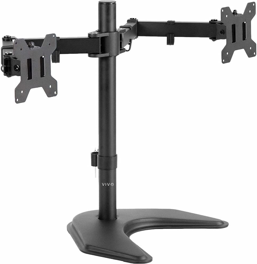 FREE STANDING DESK MOUNT DUAL MONITOR STAND