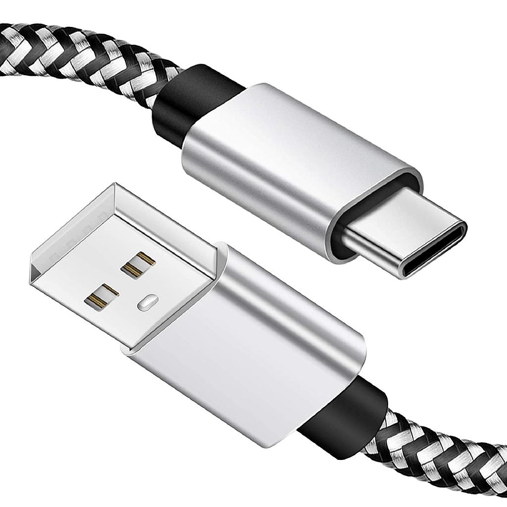 USB 2.0 10FT A MALE / C MALE BRAIDED CHARGING CABLE