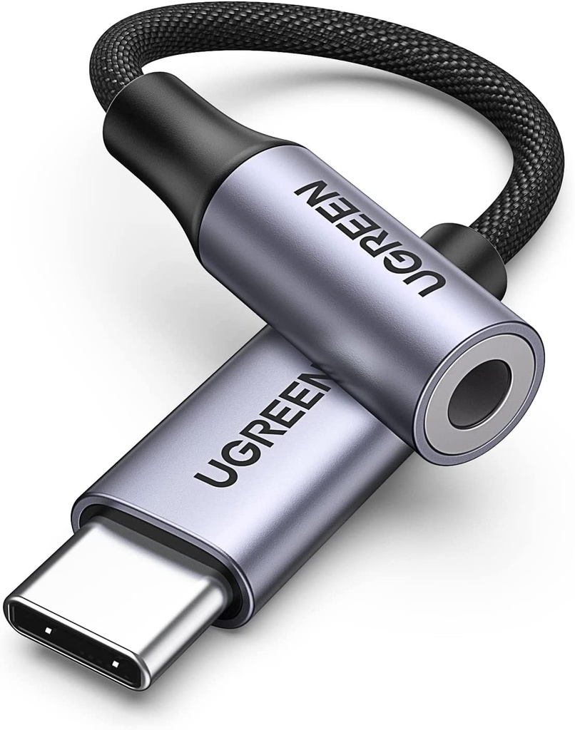 USB TYPE C TO 3.5MM HEADJPHONE JACK ADAPTER - BRAIDED