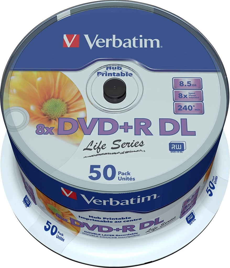 VERBATIM DVD+R DL 8X 8.5GB 50 PACK
