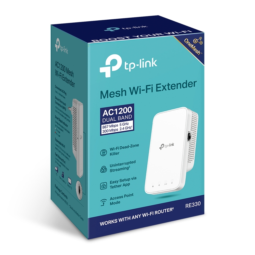 TP-LINK WIRELESS RE330 AC1200 DUAL-BAND RANGE EXTENDER