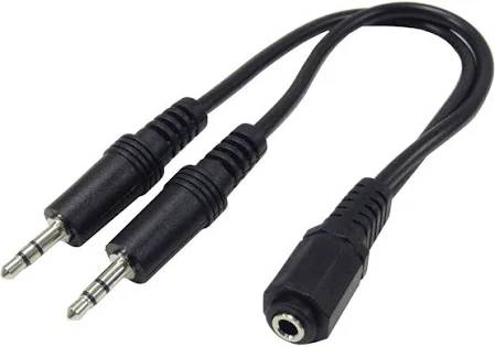 3.5MM TRS F / 2X 3.5MM TRS M 6" SPLITTER CABLE