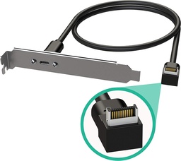 [USBC-PCIE-RIGHT] USB 3.2 TYPE C MOTHERBOARD HEADER RIGHT ANGLE TO PCIE BRACKET ADAPTER