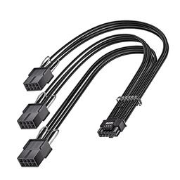 [PCIE-5.0-ADAPT] PCI-E 5.0 3 X 8 PIN (6+2) F/ 16 PIN (12+4) M NVIDIA RTX 4000 ADAPTER CABLE